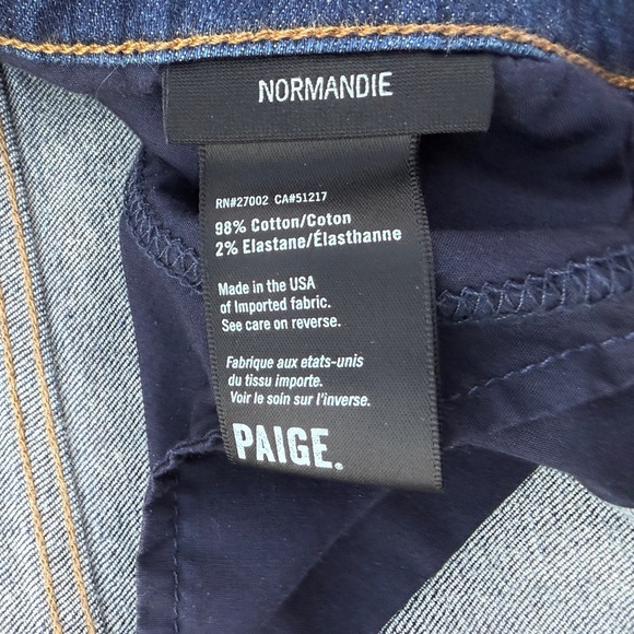 Paige Jeans Mens Size 40 Blue Normandie Straight Stretch Zip Fly Dark Denim - Picture 7 of 9